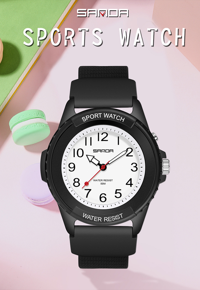 Orologio sportivo al quarzo con quadrante luminoso - Cassa in resina leggera, vetro minerale, impermeabile fino a 30 m, display analogico-digitale, movimento luminoso, orologio da studente_voghion.com