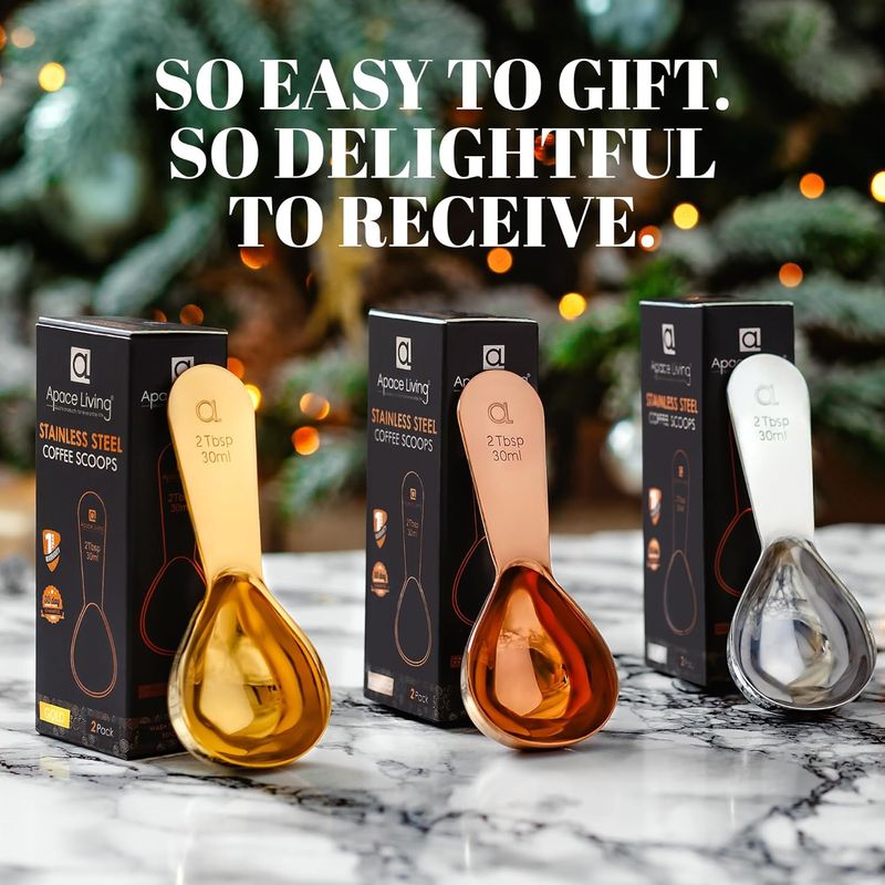 2-Pack Stainless Steel Coffee Spoons - 1oz Measuring_voghion.com