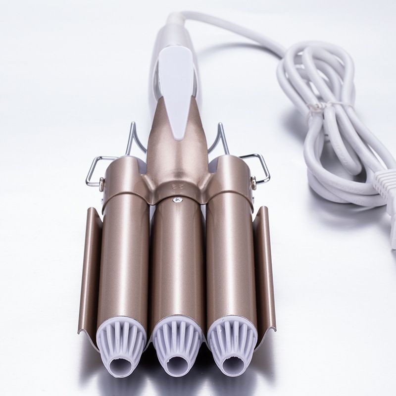 Jianda Ceramic Glaze Large Stick Rod Egg Roll Head Three Tube Curling Iron_voghion.com