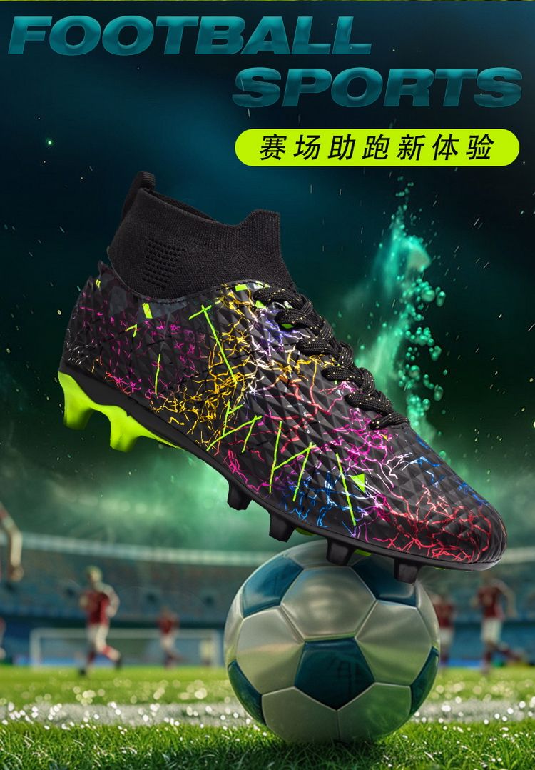 New High-Top Youth Football Shoes With Long And Broken Spikes, Sizes 35-45_voghion.com