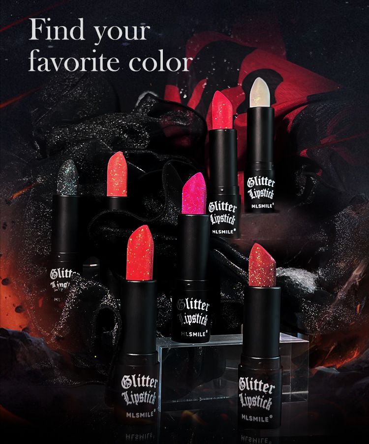 Batom Matte Antiaderente com Glitter Explosivo e Diamante, Maquiagem de Halloween com Vampiro Sombrio
_voghion.com