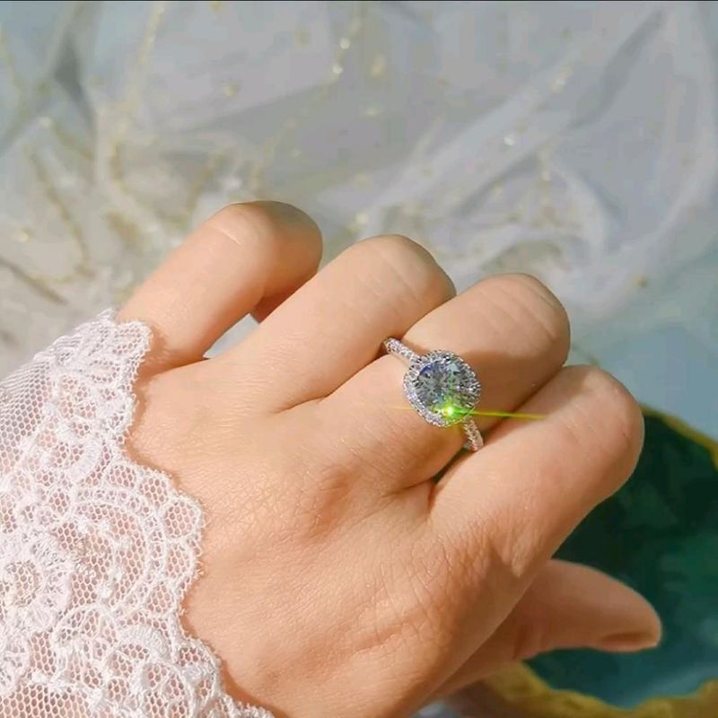 Live Luxury Wedding Simulation Diamond For Men And Women One Pair Adjustable Proposal Ring Props_voghion.com