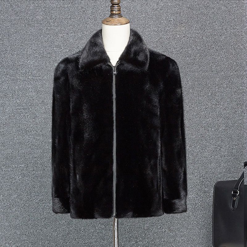 Cappotto in pelliccia di visone di alta qualità da uomo - Giacca in montone con cappuccio spesso per inverni estremi e attività all'aperto di lusso (opzioni con collo alto/cappuccio/revers)_voghion.com