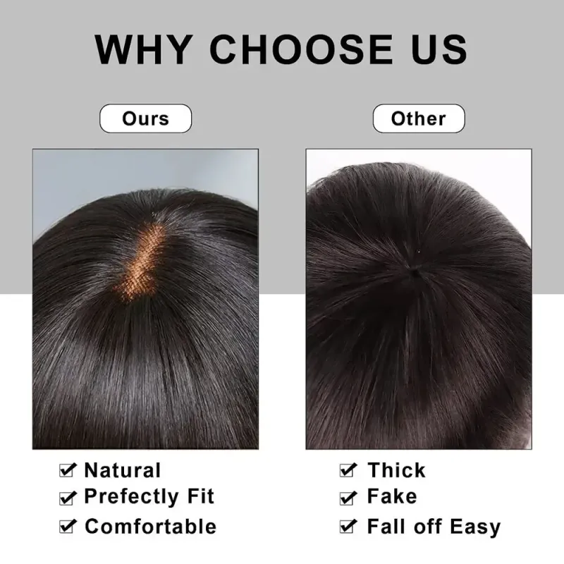 Cheap Short Bob Human Hair Wigs With Bangs Fringe Wig Straight Lace Middle Part for Women_voghion.com