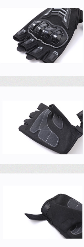 Summer Half-Finger Gloves For Men, Motorcycle Outdoor Riding Protective Anti-Slip Anti-Fall Breathable Wear-Resistant_voghion.com