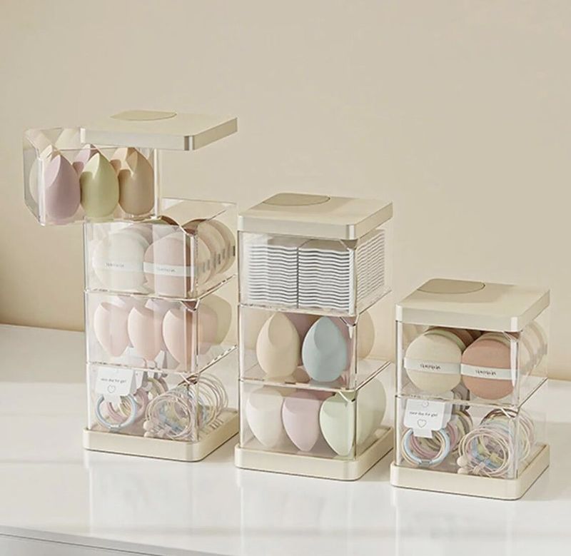 360° Rotating Makeup Organizer - 3-Tier Spinning Cosmetic Storage With Large Capacity | Clear Bathroom Vanity Organizer For Makeup, Jewelry & Skincare Products | Durable Display Shelf For Countertop_voghion.com