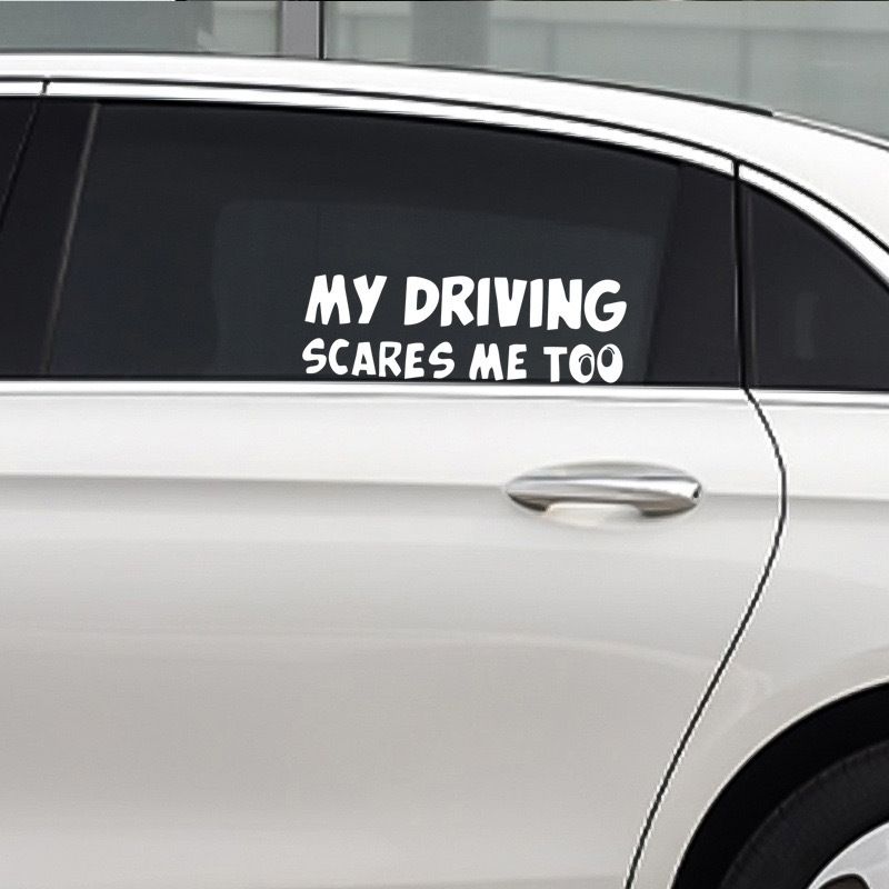 araba çıkartmaları Sürüşüm Beni Çok Korkutuyor kişiselleştirilmiş araba penceresi motosiklet gövde dekorasyon çıkartmaları_voghion.com