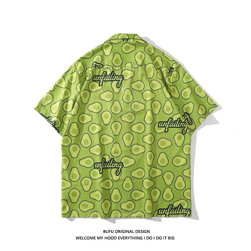 Sommer Trendy Neue Hip Hop High Street Lose Herren Lächelndes Gesicht Gedruckt Hemd_voghion.com