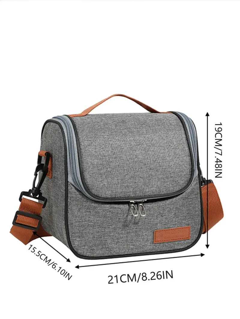 Fashion Cooler Bag Zipper Lunch Insulated With Adjustable Shoulder Strap Suitable For Office Work School Camping 250318l_voghion.com