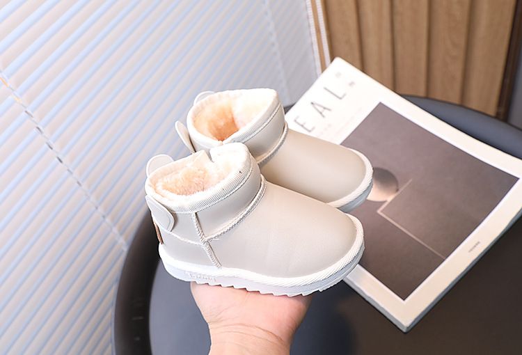 Kinder-Winterstiefel – Warme Baumwoll-Halbschuhe für Jungen und Mädchen (Schwarz/Weiß, Größen 17–28)_voghion.com