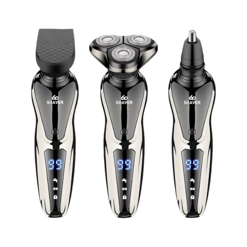 Digital dual science three in one electric men's washable shaver, USB portable shaver_voghion.com