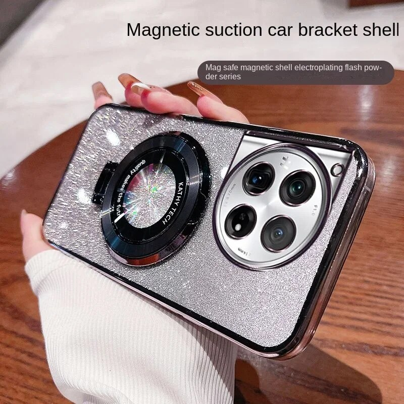 12 11 10 Pro Soft Bling Glitter With Ring Magnetic Protective Back Cover Case For OnePlus 12R 11R 10R 10T shell_voghion.com