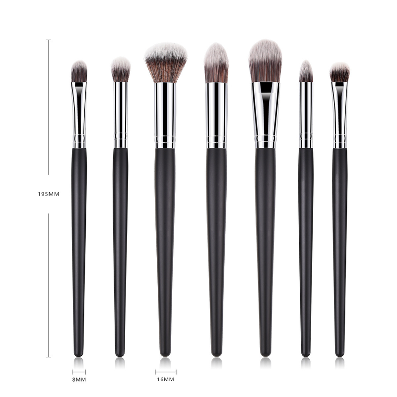5/7/11/12 Stück Make-up-Pinsel, Make-up-Werkzeuge, Augenset, Lidschattenpinsel, schwarzes und silbernes GUIHUI_voghion.com
