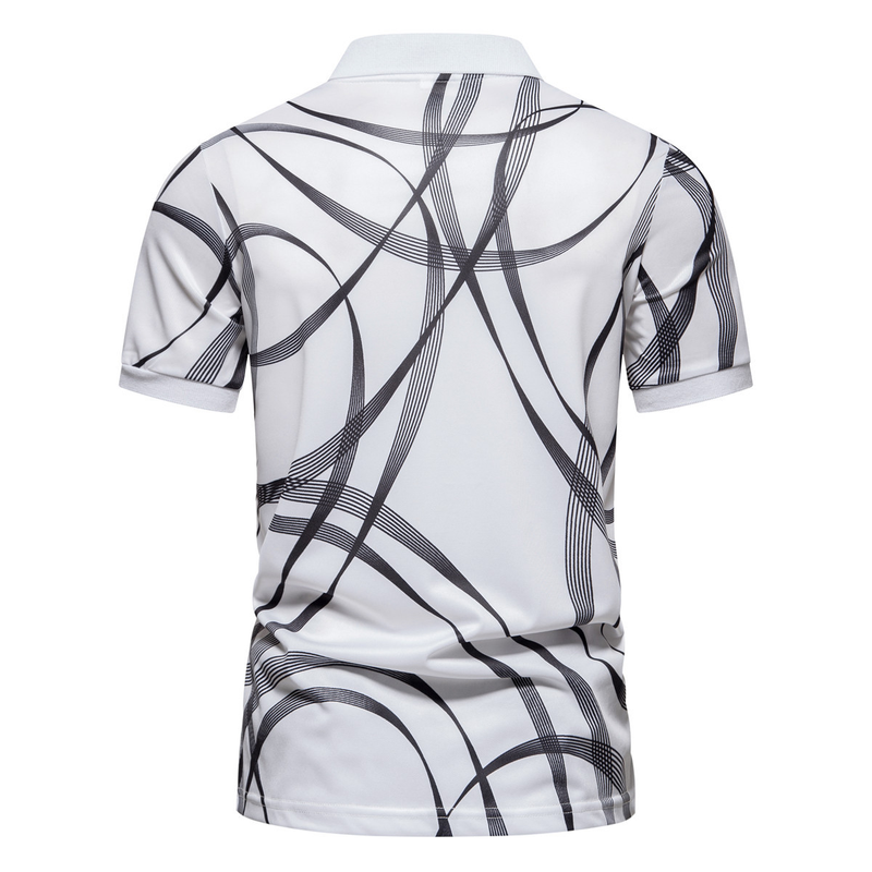 Nuova polo casual estiva con maglietta a maniche corte da uomo con stampa a righe_voghion.com