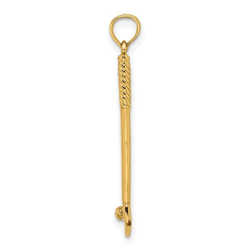 14k 3-D Single Golf Club With Ball Charm_voghion.com