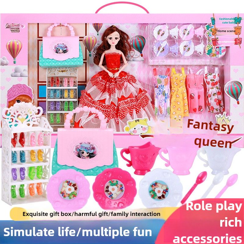 Set regalo con bambola Barb, ideale per bambine, per la casa dei giochi, per istituti scolastici, per asili, piccoli regali, giocattoli per bambini_voghion.com
