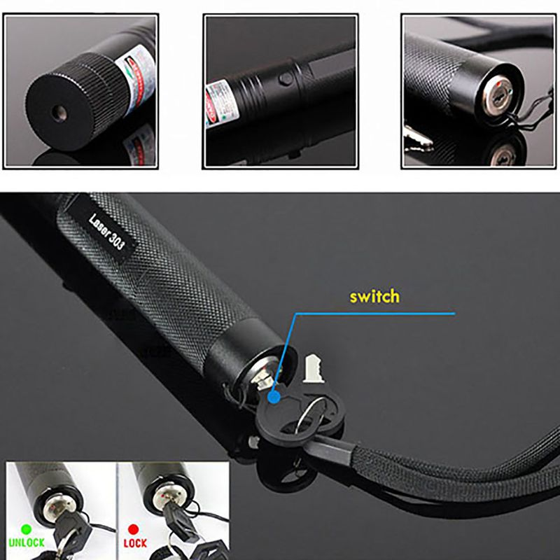 Starry Head 303 Yeşil Ayarlanabilir Odak 532nm Lazer Işınlı Lazer Pointer Kalem Seti_voghion.com