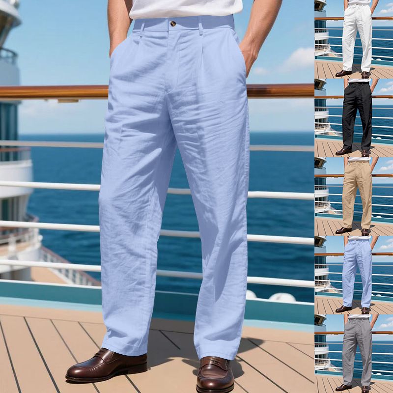 Herrenbekleidung Herren Freizeithose Sommer Dünne Lose Gerade Business Anzughose Herren_voghion.com