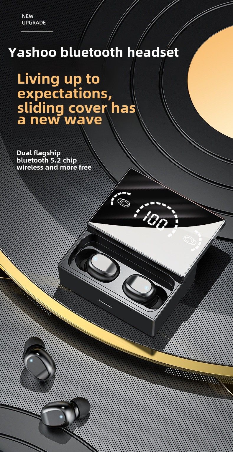 YaShoo Bluetooth headset - slide cover charging compartment, in-ear wear, power display, Calling iPhone assistant siri, for Xiaomi, Samsung iPhone_voghion.com
