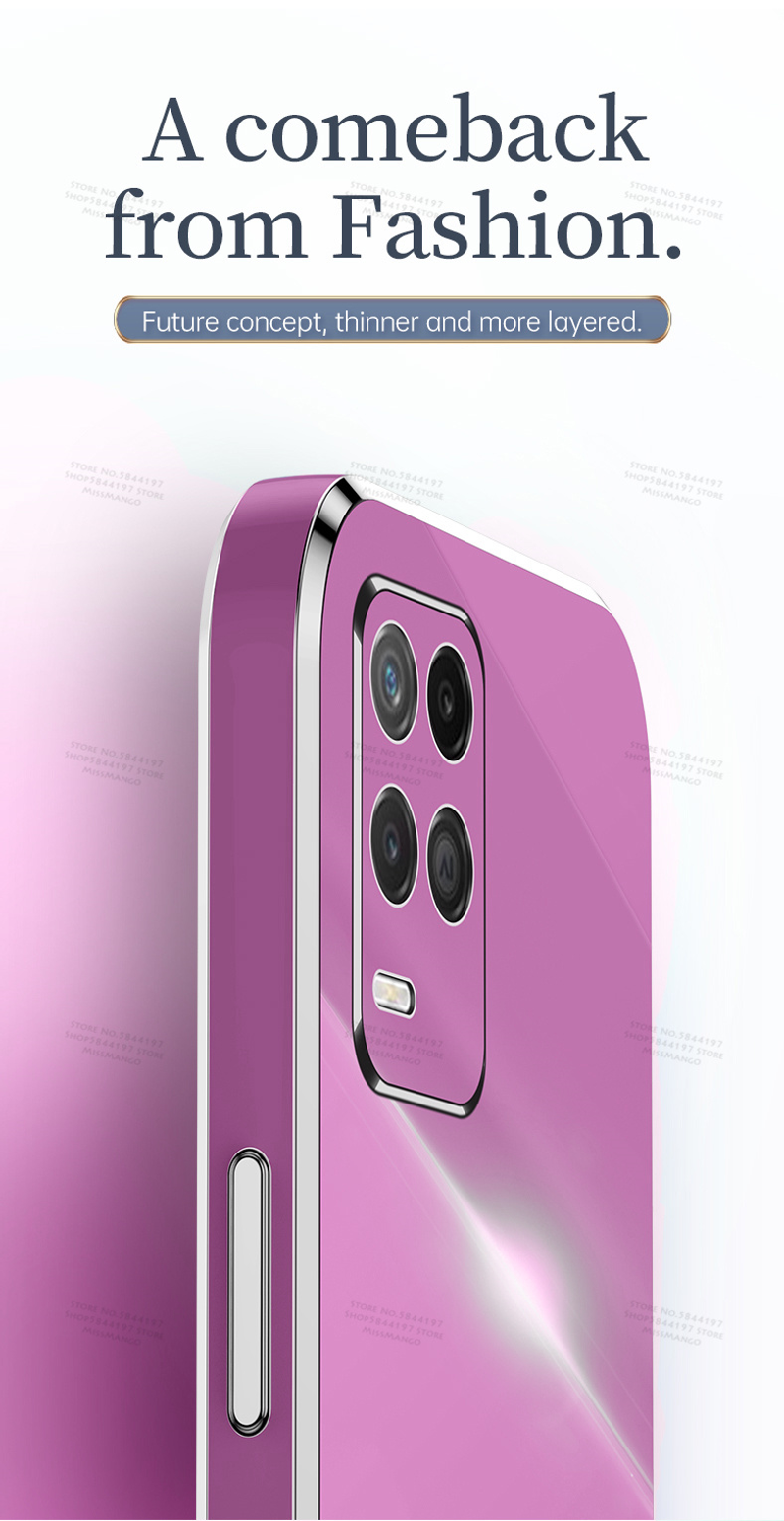 Luxury Electroplated Cover Case For Oppo A54 6.51inch Soft Silicone Camera Lens Protection For Oppo_voghion.com