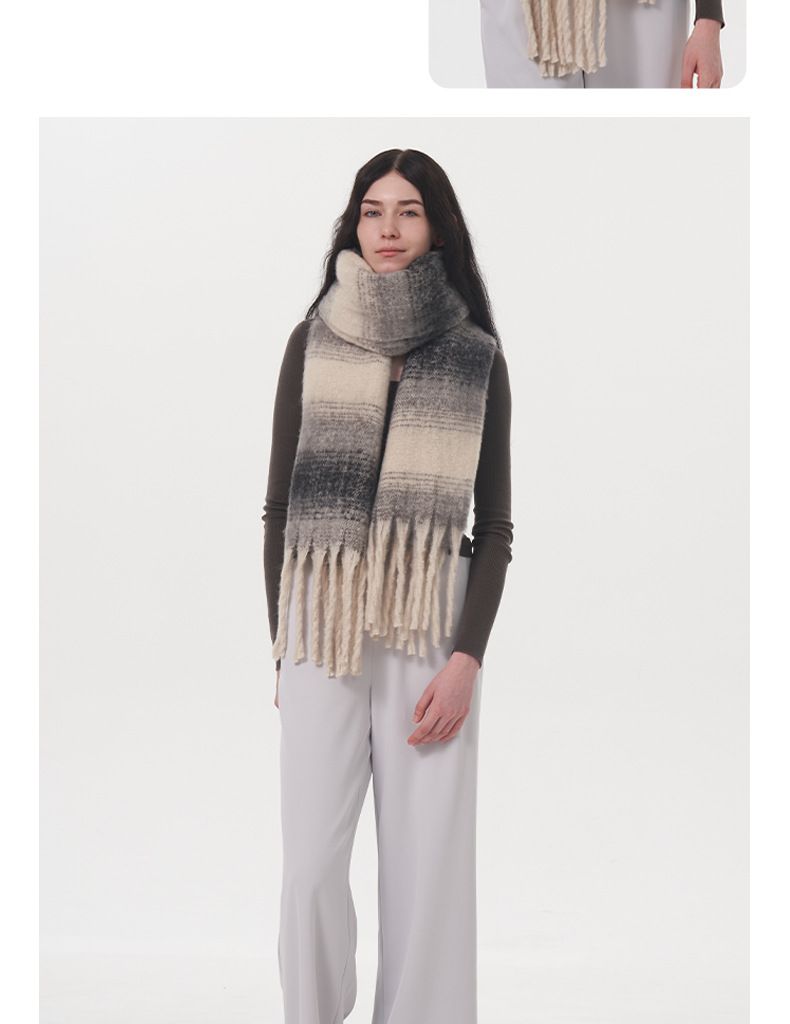 cachemire enfants hiver agrandissement élargissement 50cm blocage de couleur chaud et confortable plaid rayé gland_voghion.com