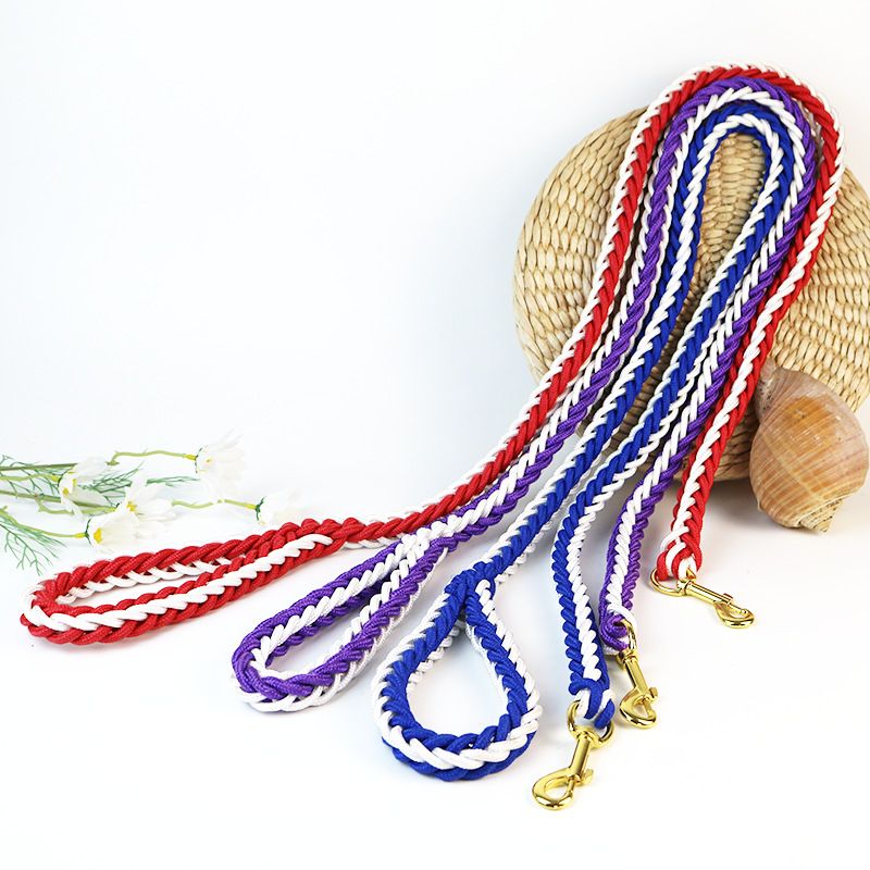 Single Square Rope Woven Eight-Strand For Golden Retrievers And Medium To Large Dogs, Pet Dog Walking Leash_voghion.com