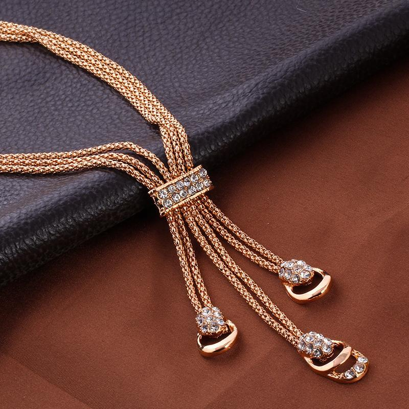 NJ031 Hanzhishang Moda Abartılı Kristal Takı Yaratıcı Gelin Kolye Küpe Dört Parçalı Set_voghion.com
