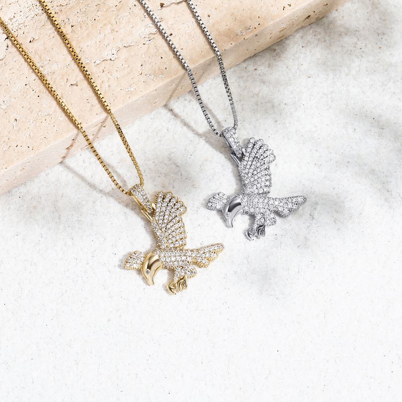 Collana unisex alla moda in argento sterling 925 con zirconi e aquila_voghion.com
