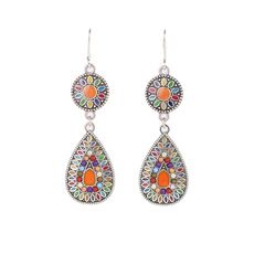 Bohemian fashion round pendant earrings trend drop oil earrings personality cross-border exaggerated jewelry_voghion.com