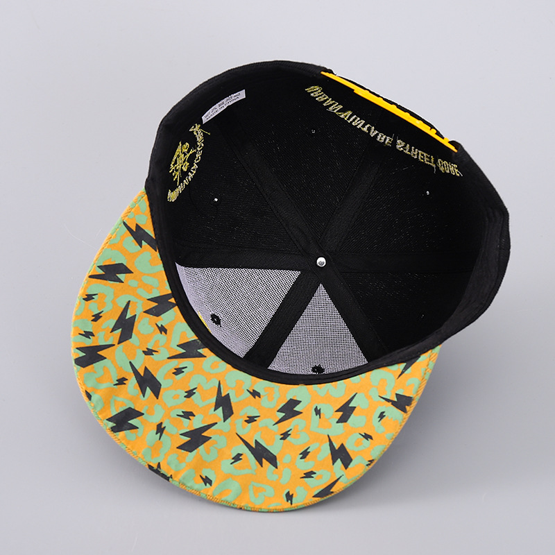 Baseball-Cap der Flat-Serie, personalisierbar, bestickt, Hip-Hop-Cap, Sonnenschutz-Entenschnabel-Cap mit großer Krempe_voghion.com
