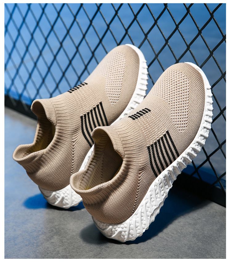 Kids' shoes Boys' slip on shoes slip on socks shoes, flying woven breathable and lightweight children's shoes, casual and versatile sports shoes_voghion.com