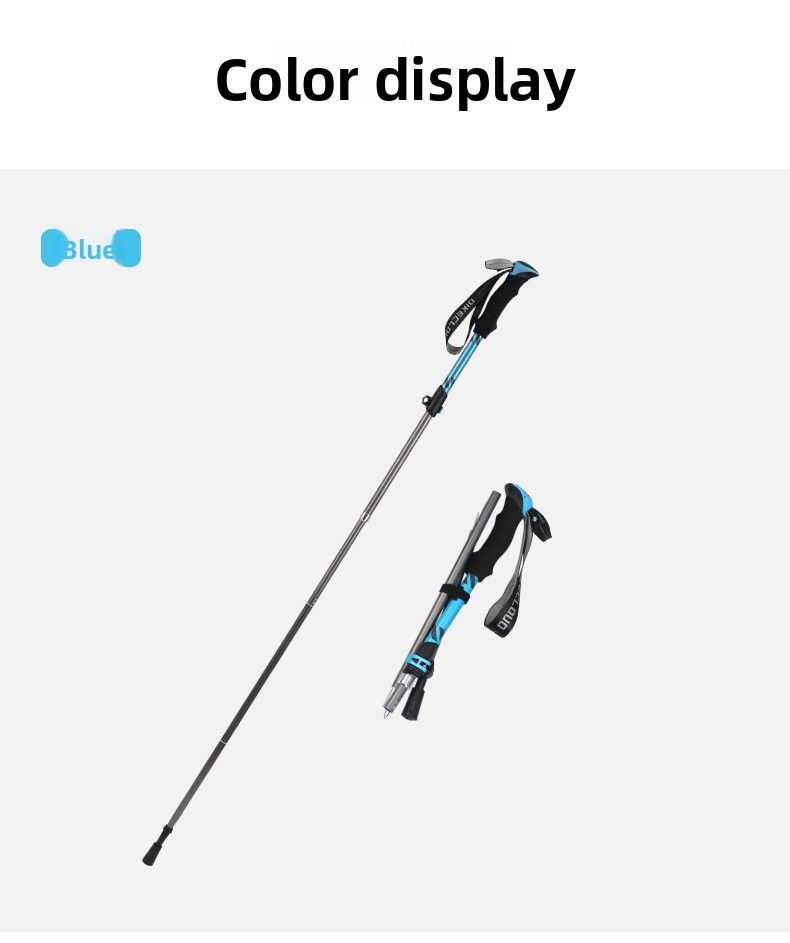 Wandering Time Trekking Walking Stick Professional Outdoor Climbing Hiking Cane Unisex Telescopic Five-Section Pole_voghion.com