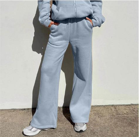 Trainingsanzug Zweiteiler Damen Einfarbig Lose Kapuzensport Jogginghose Weibliches Outfit 2025 Herbst_voghion.com