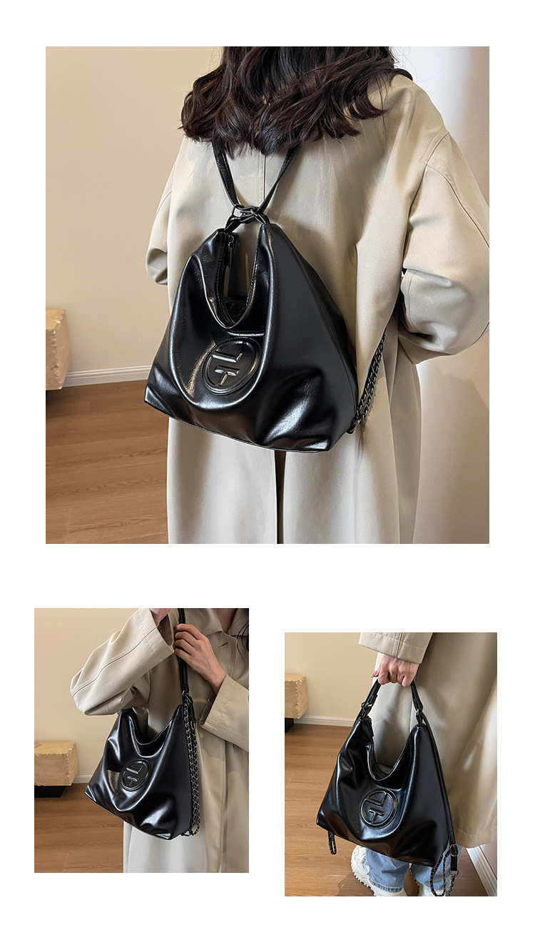 2024 Light Luxury Creative Women's New Cool And Trendy Saddle Bag Fashion Large Capacity Shoulder Bag Solid Color Handbag_voghion.com