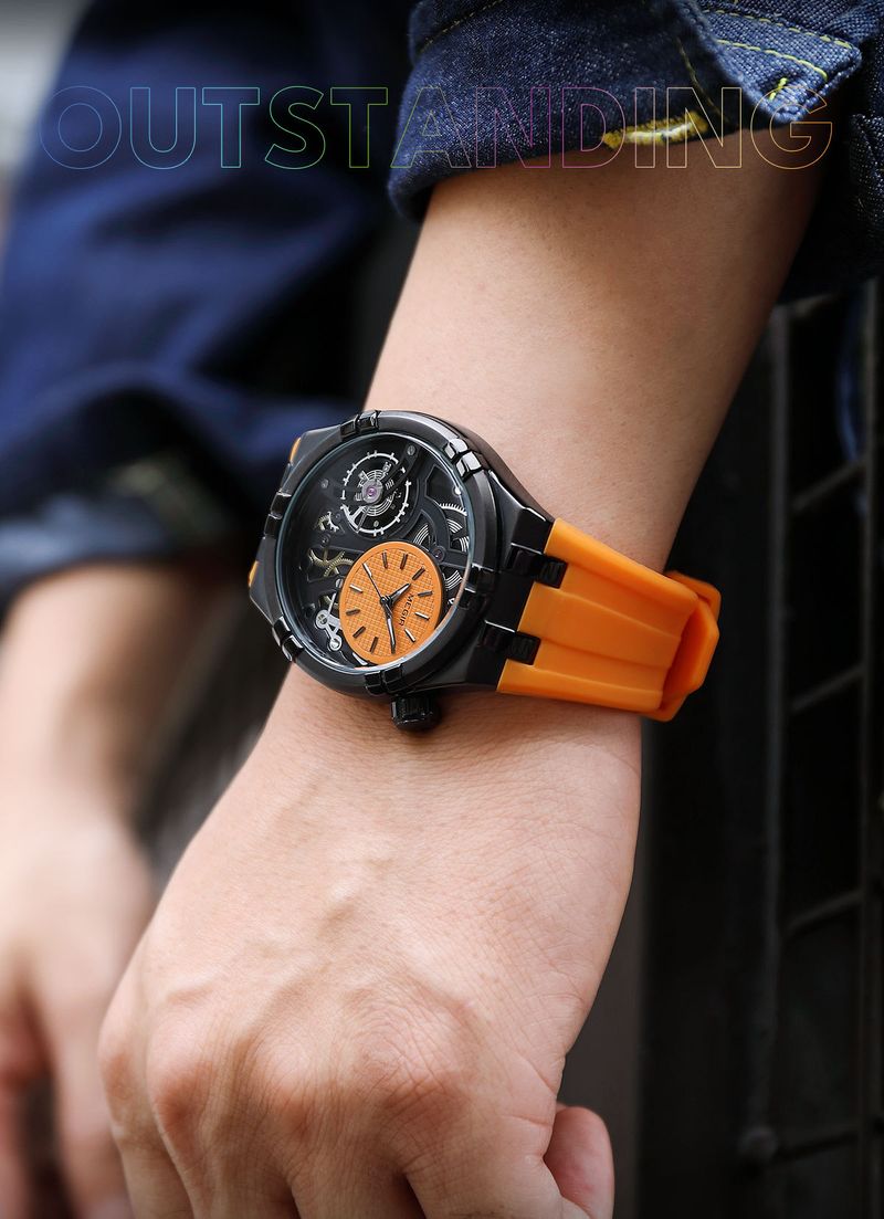 Orologio da uomo impermeabile, scavato, moda, casual, al quarzo, meccanico, a carica_voghion.com