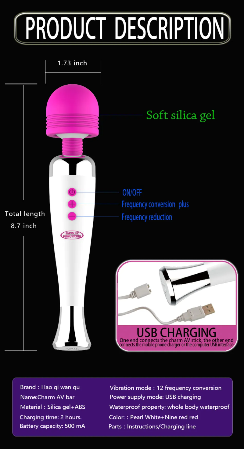 12 velocità vibratore del coniglio giocattoli del sesso donna bacchetta magica vibratori del punto G per le donne stimolatore del clitoride Gode Vibran_voghion.com