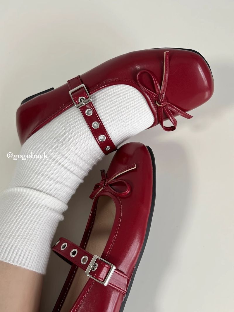 Lancui Niche Four-Color Versatile Ballet Style Soft Sole Comfortable Mary Jane Shallow Mouth Women's Leather Shoes_voghion.com