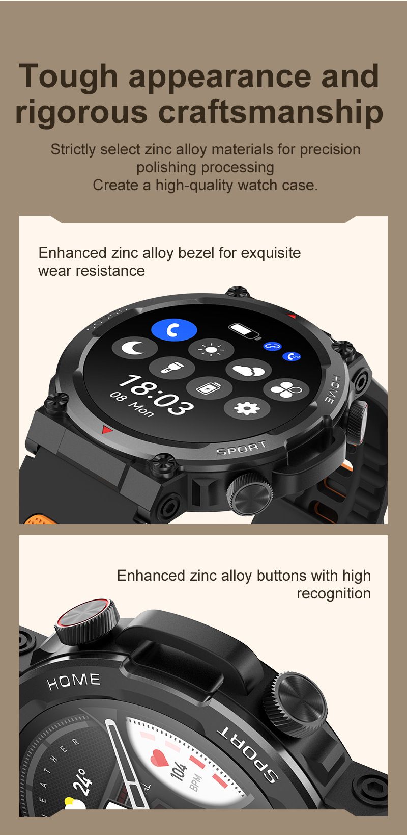 S56T smartwatch for Bluetooth communication, outdoor step counting, sports, triple protection, heart rate_voghion.com