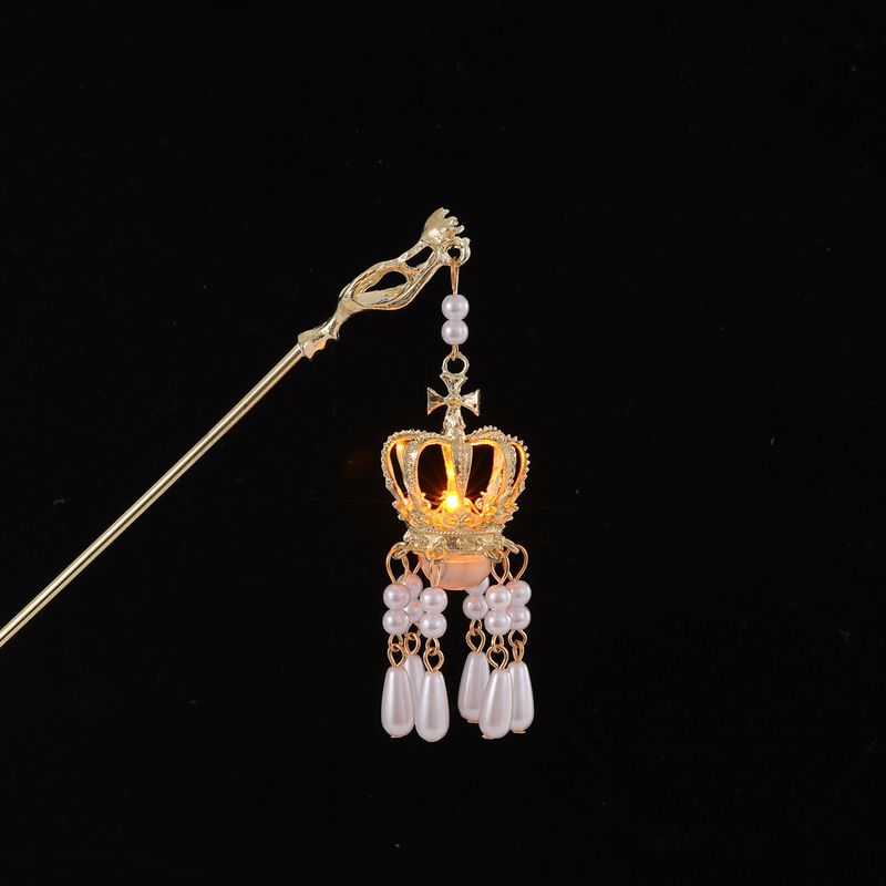 Lanterna da palazzo con nappa, forcina luminosa di alta qualità, ornamento per capelli Hanfu in stile antico da donna, nuovo accessorio versatile_voghion.com