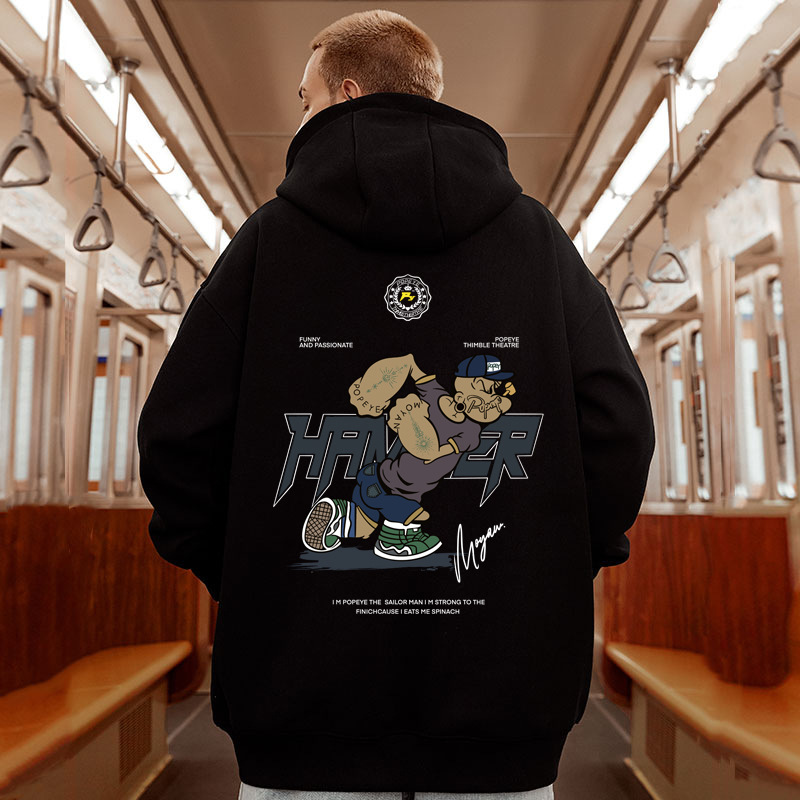 Hip-hop tendance, dessin animé à la mode pour hommes, surdimensionné et gros sweat à capuche, 8XL_voghion.com