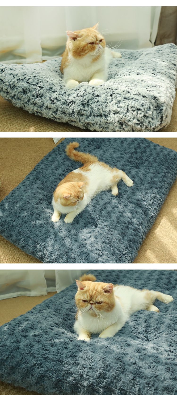 Φθινόπωρο-χειμώνας βελούδινο μεγάλο στρώμα σκύλου για κατοικίδια, παχύρρευστο ζεστό και αδιάβροχο στρώμα ύπνου για γάτες, τριαντάφυλλο βελούδινο στρώμα_voghion.com