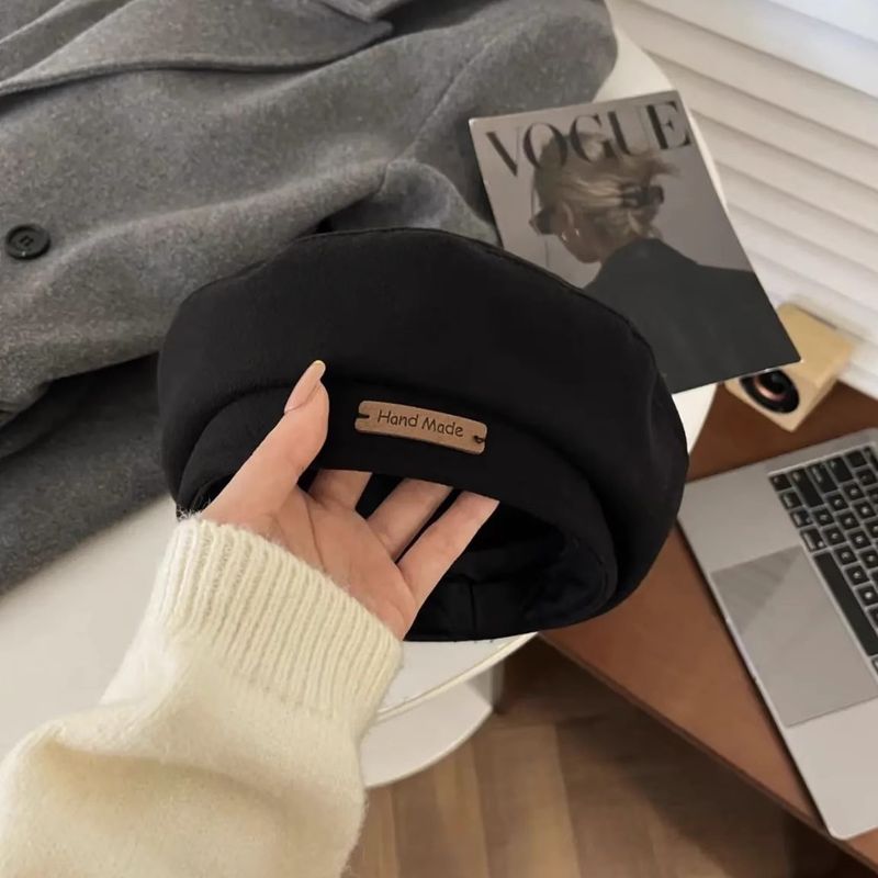 Heißer Verkauf Klassische Vintage Baskenmützen für Frauen Mode Wollfilz Wärmer Hut Kappe Schwarz Braun Französisch Hüte Herbst und Winter Outdoor Caps_voghion.com