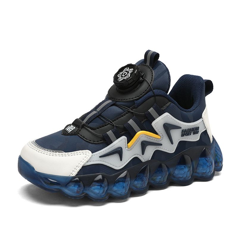 Boys' Sports 2025 Spring And Autumn Breathable New Rotating Buttons, Dad's Mid Size Children's Shoes, Soft Soles, Trendy_voghion.com
