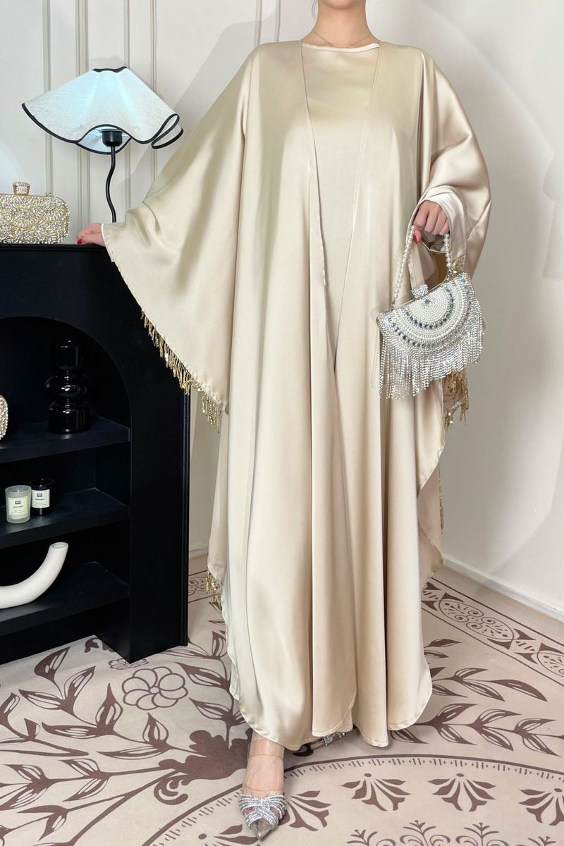 Women's Clothing Muslim Clothing Abaya Cape Tassel Dress Shawl Outer Skirt Suit_voghion.com