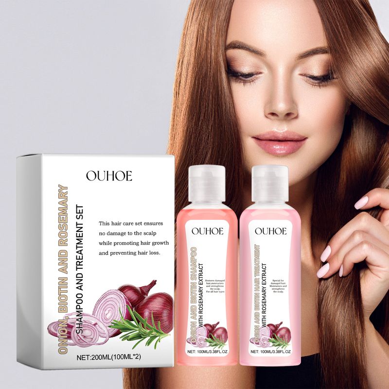 Ouhoe Onion Biotin Rosemary Shampoo Set Nourishes Roots, Scalp Gloss, Hair Care And Cleaning_voghion.com