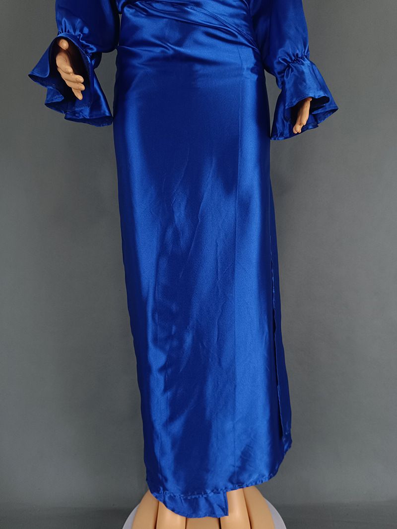 Damenbekleidung Heißer verkauf frauen kleidung lose lotus blatt hülse top ein stück spitze up langen rock zwei stück anzug_voghion.com