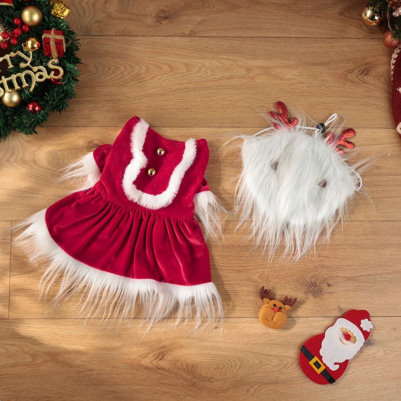 Japanese Dog Santa Claus Outfit Funny Style Puppy Clothes Pet Party Costume_voghion.com
