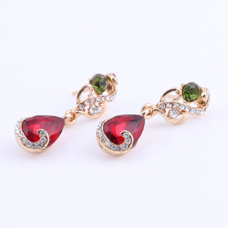 Set di gioielli da donna con zirconia cubica color oro, collana, orecchini, bracciale, anello, moda, ballo di fine anno_voghion.com