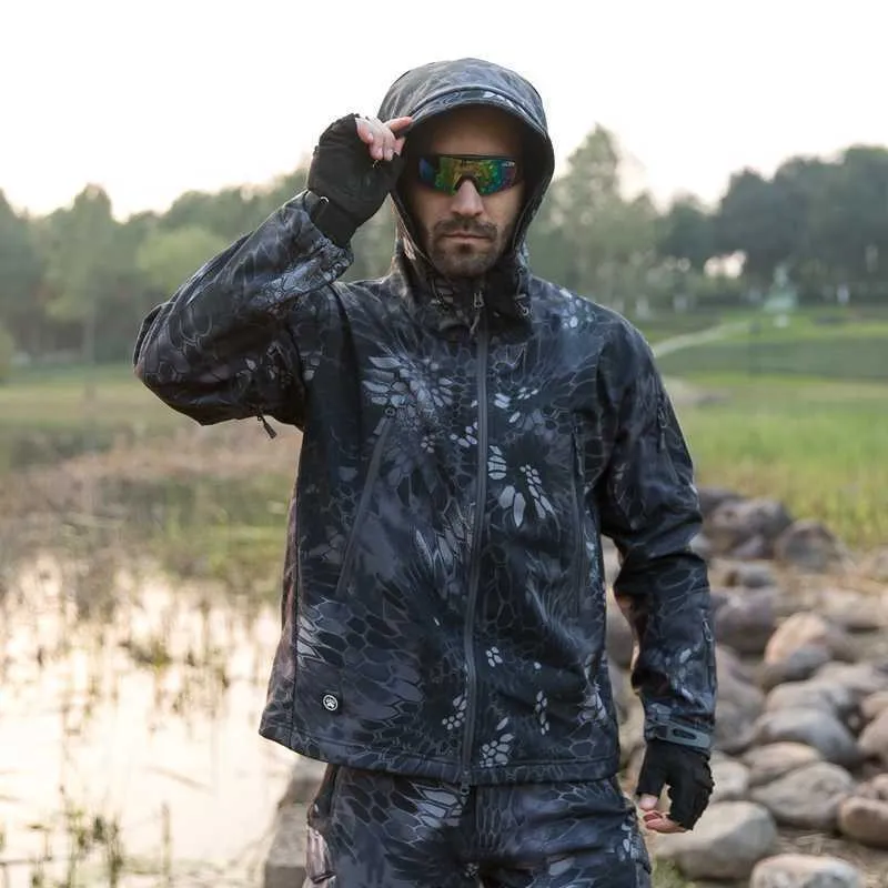 Männerjacketten Dropshipping Lurker Skin Softshell V5 Militär Taktesch Jackett Männer Waasserdicht Mantel Camouflage Kapuzen Arméi_voghion.com