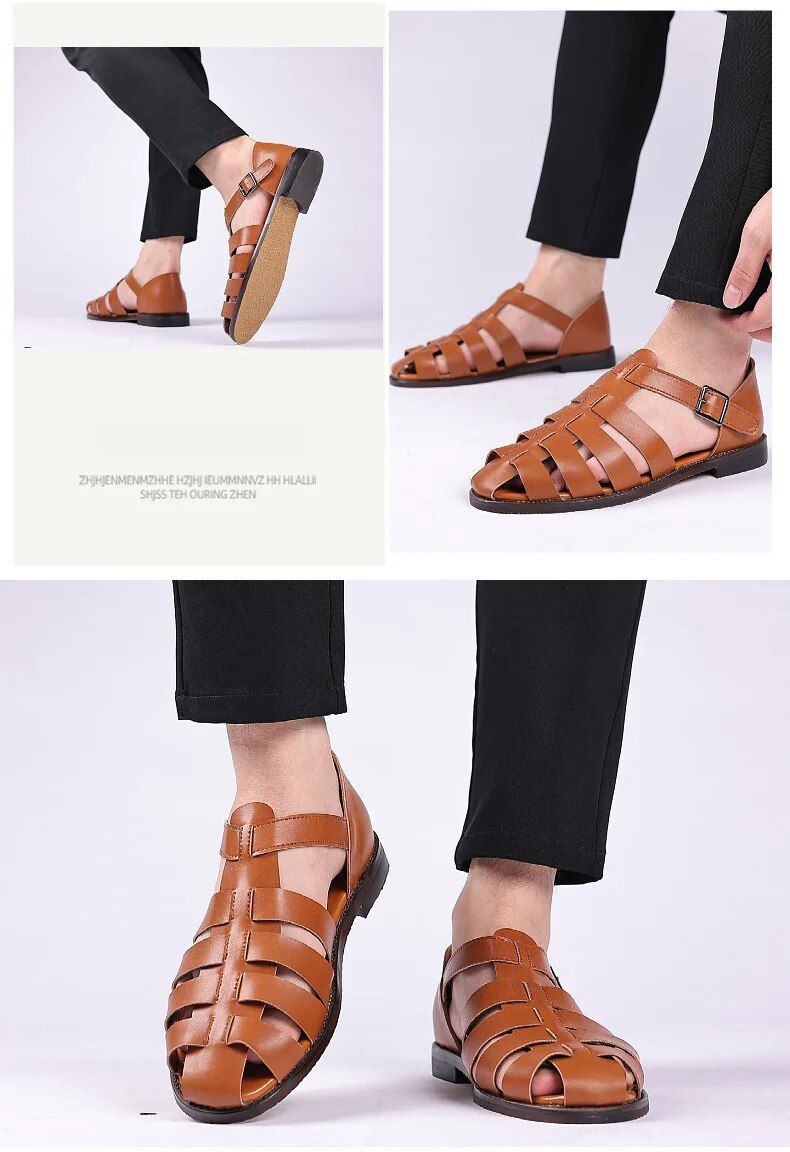 Große Größe 2024 neue Casual Sandalen Herrenmode Trend Römerschuhe_voghion.com